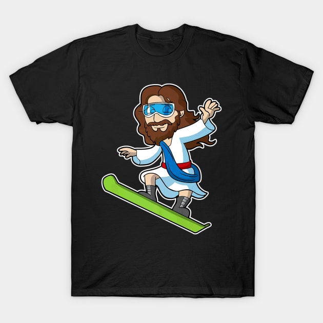 Snowboard Jesus Lover T-Shirt by Melaine GoddessArt